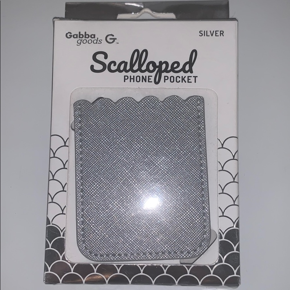Iphone Scalloped Adhesive Card holder/pocket